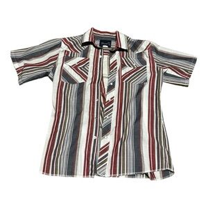Wrangler Striped Button Up Shirt Women Size XXL Multicolor Button Closure
